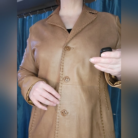 Vintage Anne Klein Tan Leather Jacket - Picture 7 of 10